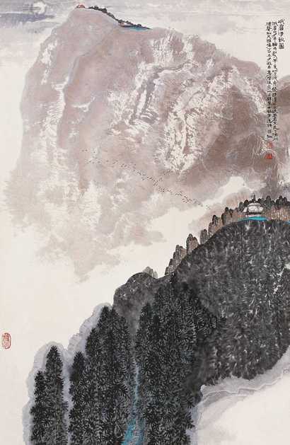 谭天仁 丁卯（1987年作） 峨眉清秋图 立轴